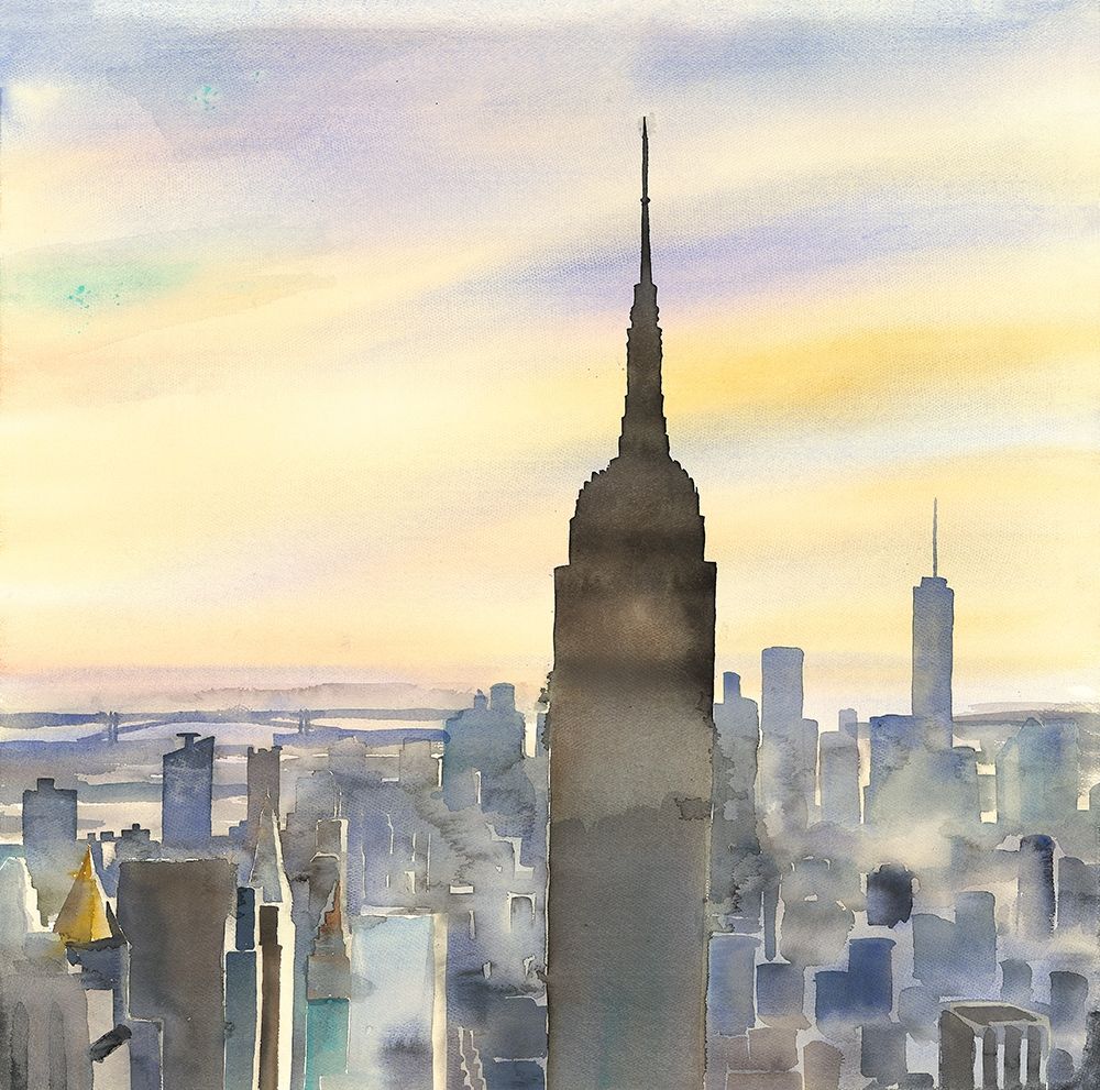 SUNSET OVER NEW YORK CITY art print by Atelier B Art Studio for $57.95 CAD