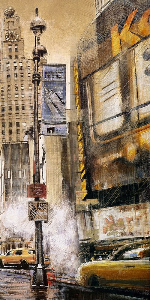 BIG CITY STREET BY A CLOUDY DAY art print by Atelier B Art Studio for $57.95 CAD