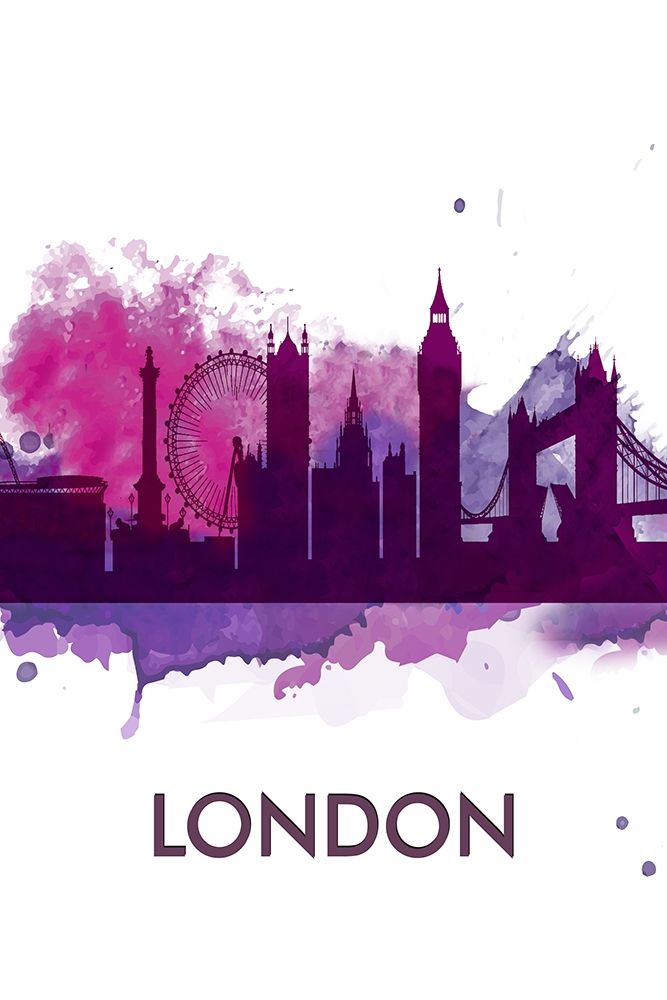 PURPLE SILHOUETTE OF LONDON art print by Atelier B Art Studio for $57.95 CAD