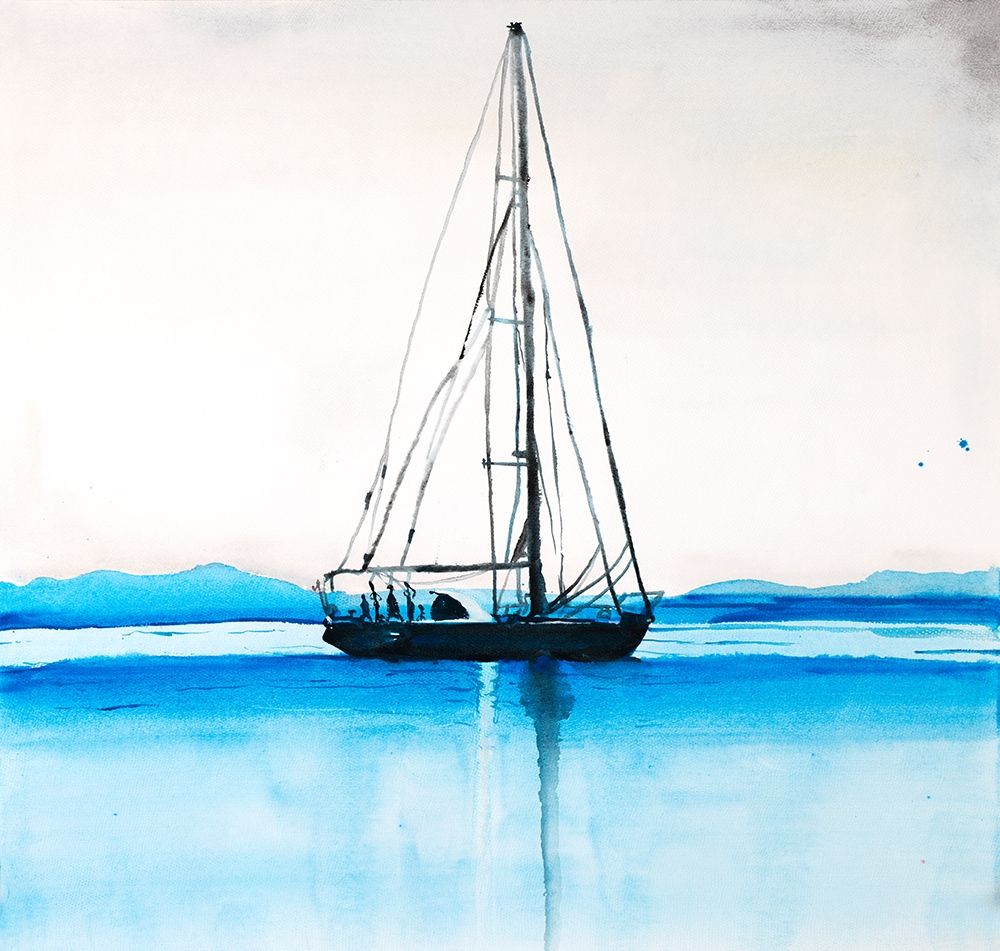 BOAT ON A CALM WATER art print by Atelier B Art Studio for $57.95 CAD