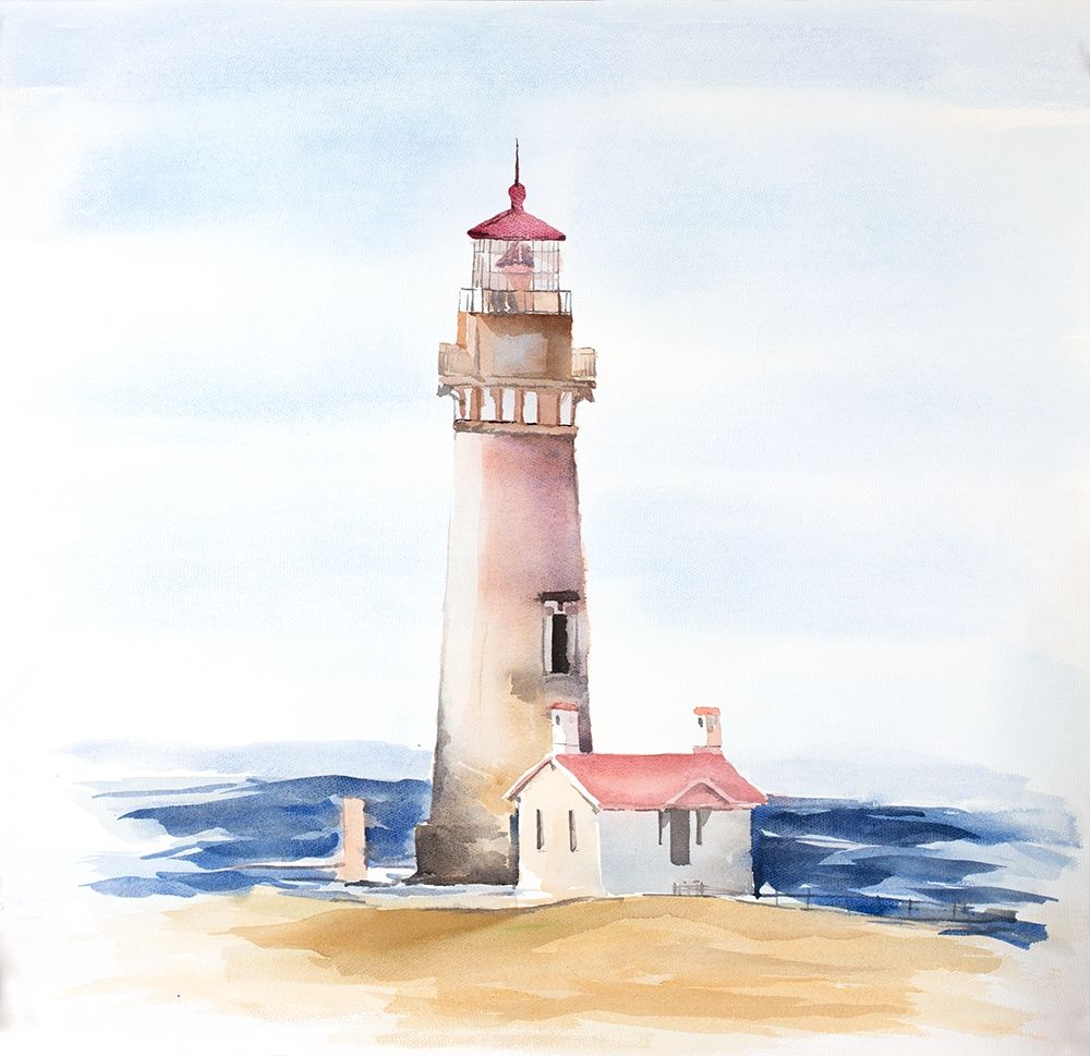 Oregons Yaquina Head Lighthouse art print by Atelier B Art Studio for $57.95 CAD