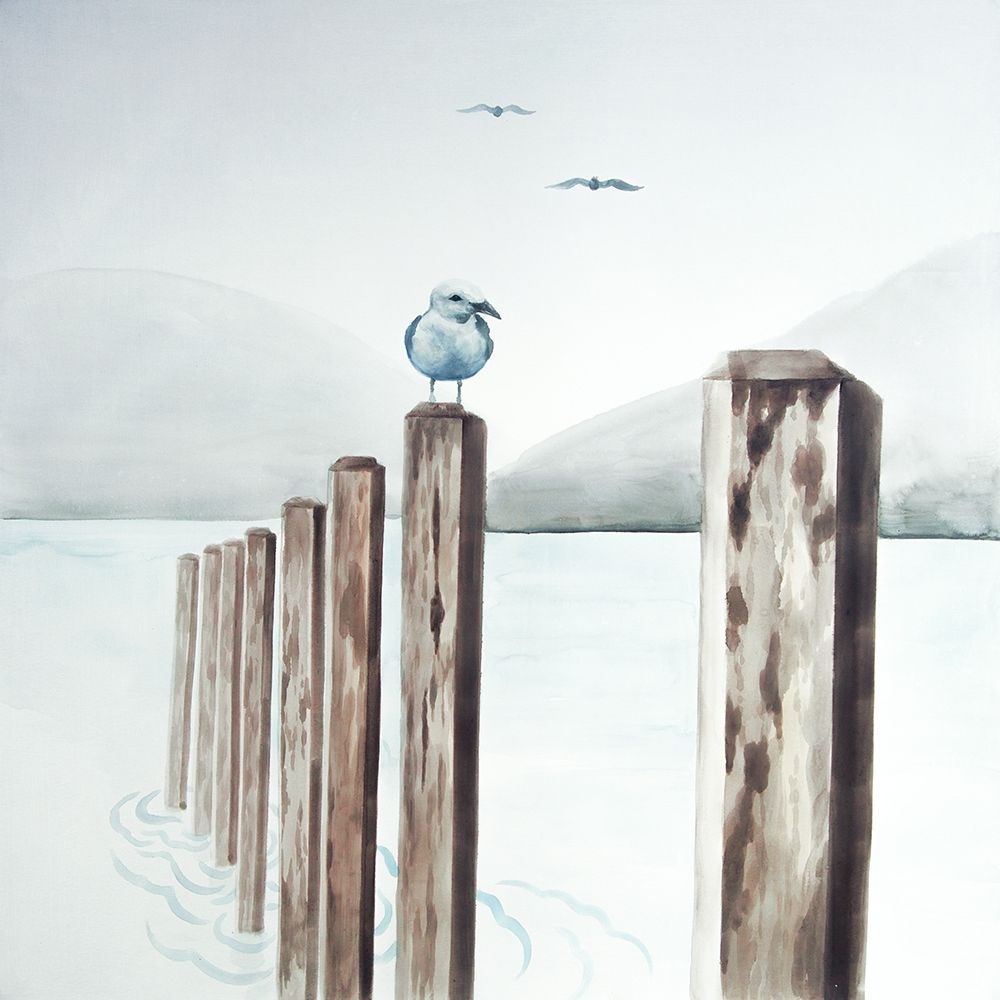 SEAGULL AT THE MARINA art print by Atelier B Art Studio for $57.95 CAD