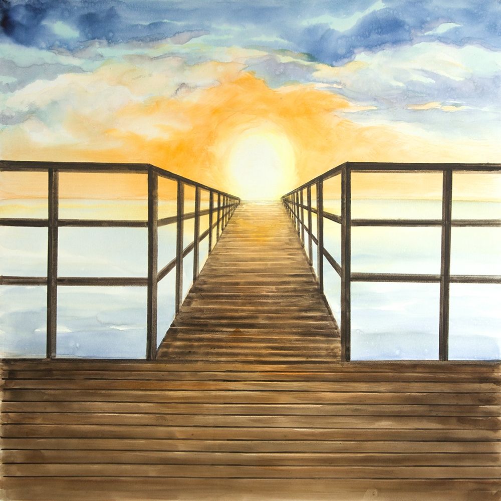SUNSET IN THE SEA art print by Atelier B Art Studio for $57.95 CAD