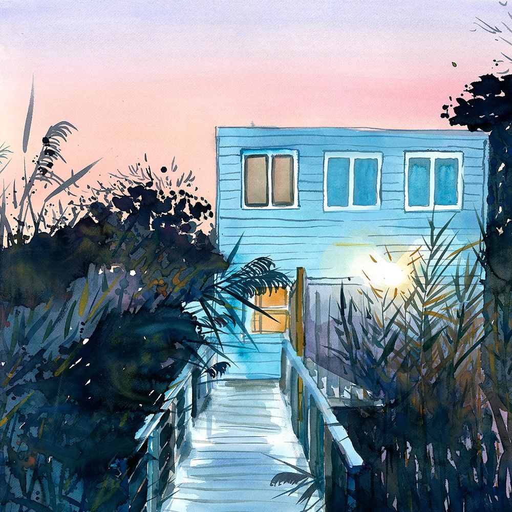 BEACH HOUSE art print by Atelier B Art Studio for $57.95 CAD