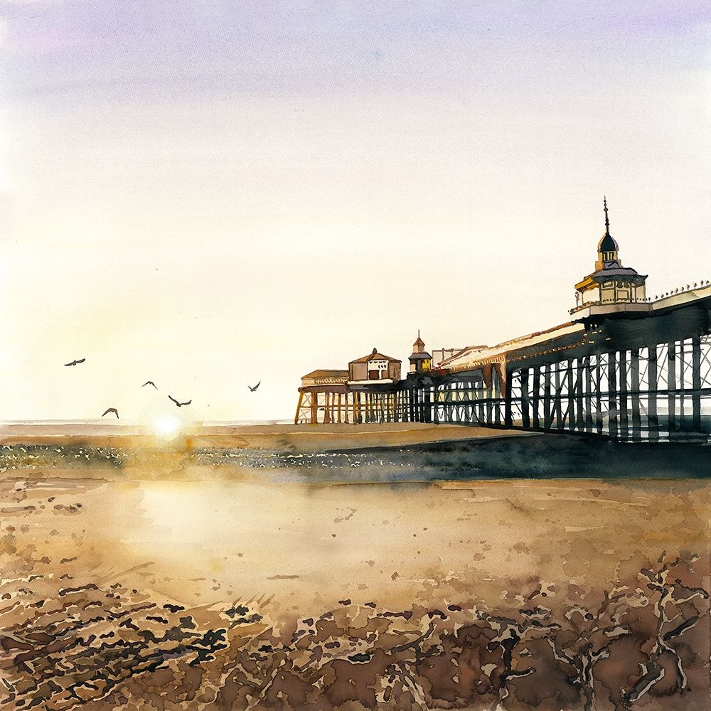 SUNSET AT THE BEACH art print by Atelier B Art Studio for $57.95 CAD