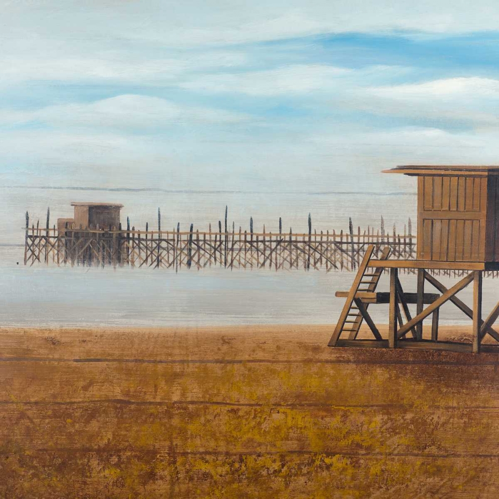 Lifeguard Tower at the Beach art print by Atelier B Art Studio for $57.95 CAD