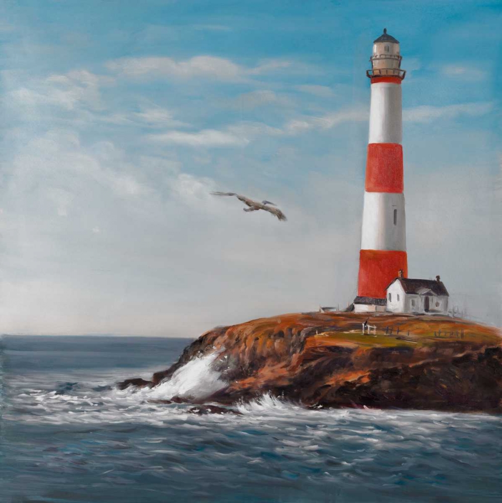 Lighthouse at the Edge of the Sea art print by Atelier B Art Studio for $57.95 CAD
