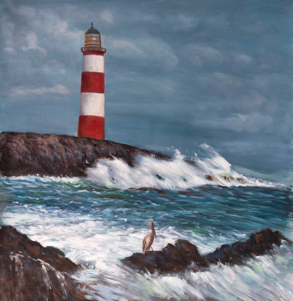 Lighthouse at the Edge of the Sea Unleashed art print by Atelier B Art Studio for $57.95 CAD
