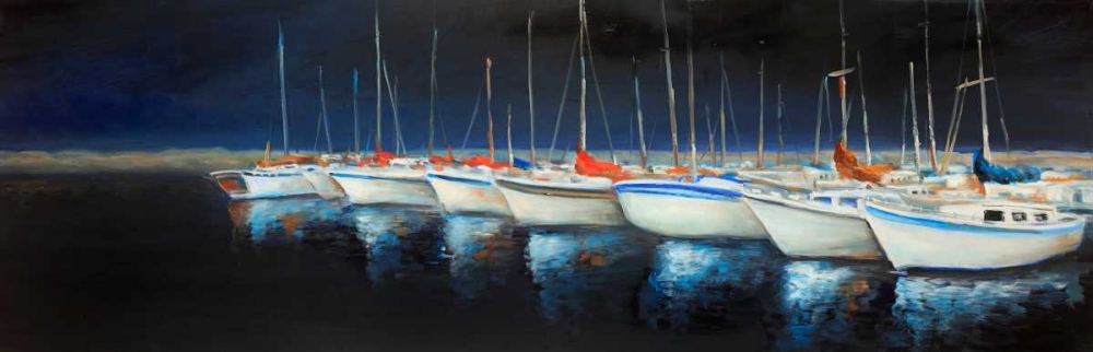 Fishing Boats at the Marina art print by Atelier B Art Studio for $57.95 CAD
