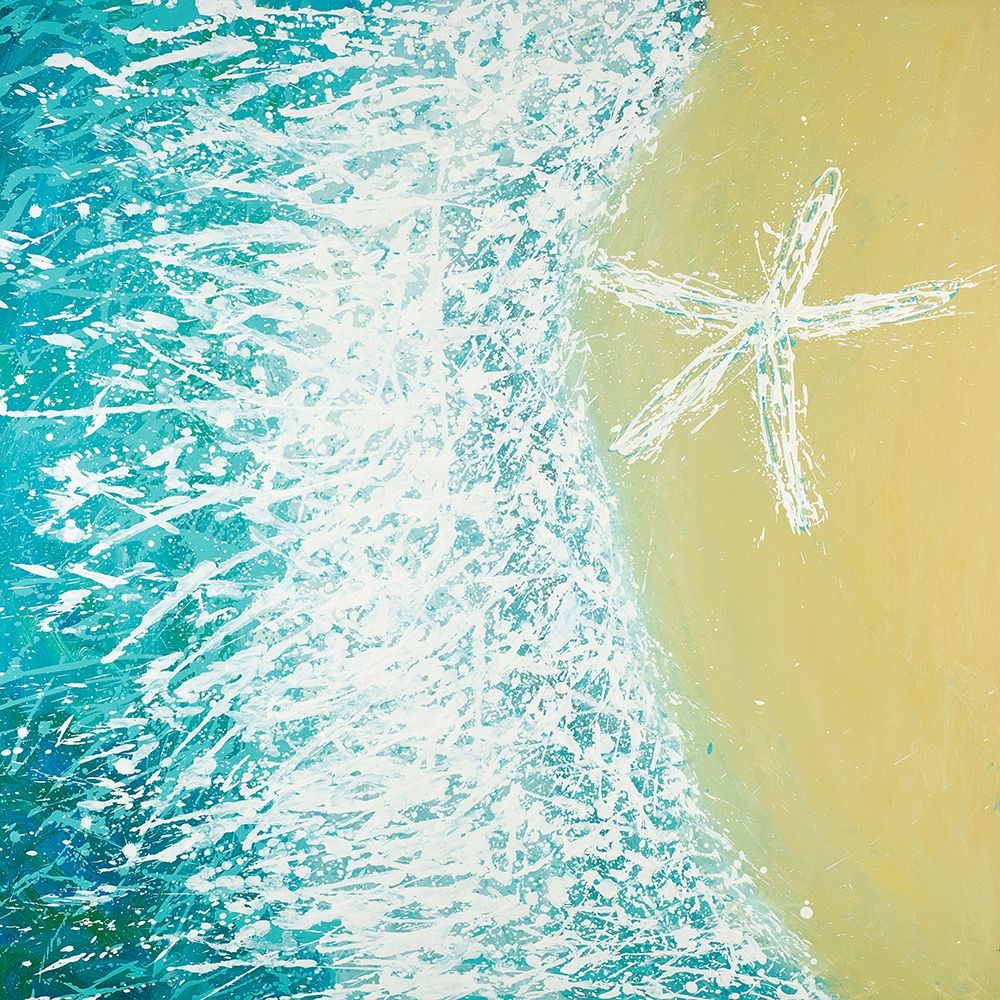 Right Side Seastar and a Wave art print by Atelier B Art Studio for $57.95 CAD
