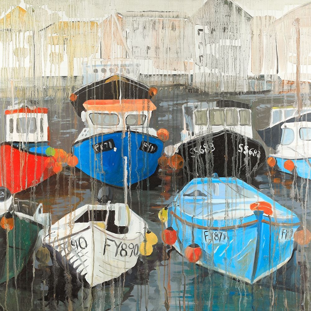 Color Fading Rain at the Port art print by Atelier B Art Studio for $57.95 CAD