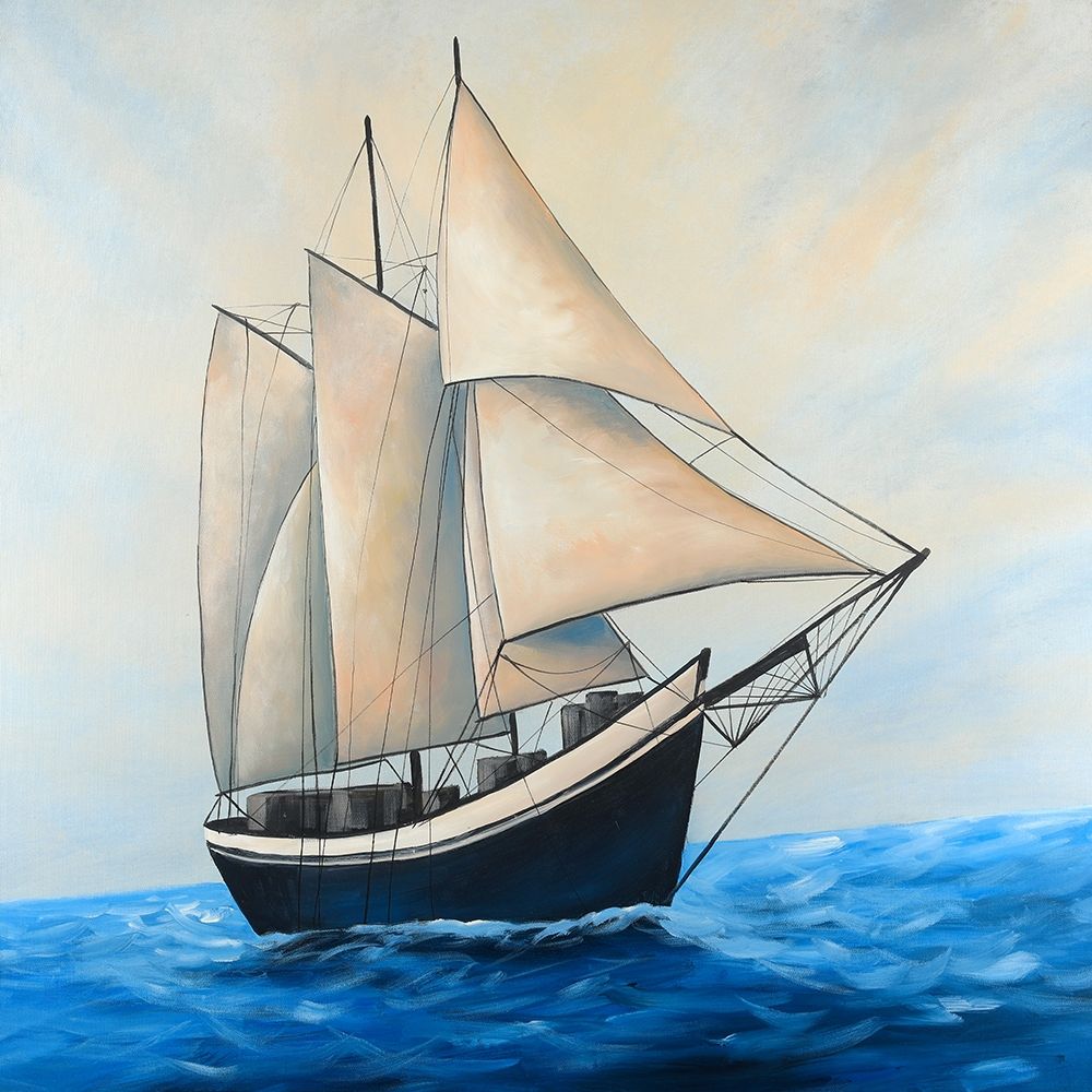 Ship Gently Sailing by a Sunny Day art print by Atelier B Art Studio for $57.95 CAD