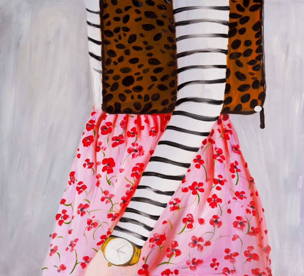 Fashionable Woman with a Leopard Bag art print by Atelier B Art Studio for $57.95 CAD