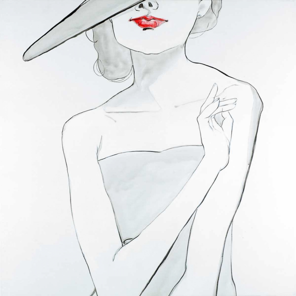 Woman with Hat art print by Atelier B Art Studio for $57.95 CAD