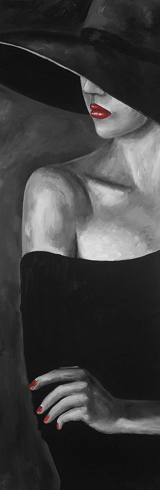 Mysterious Woman with a Hat art print by Atelier B Art Studio for $57.95 CAD