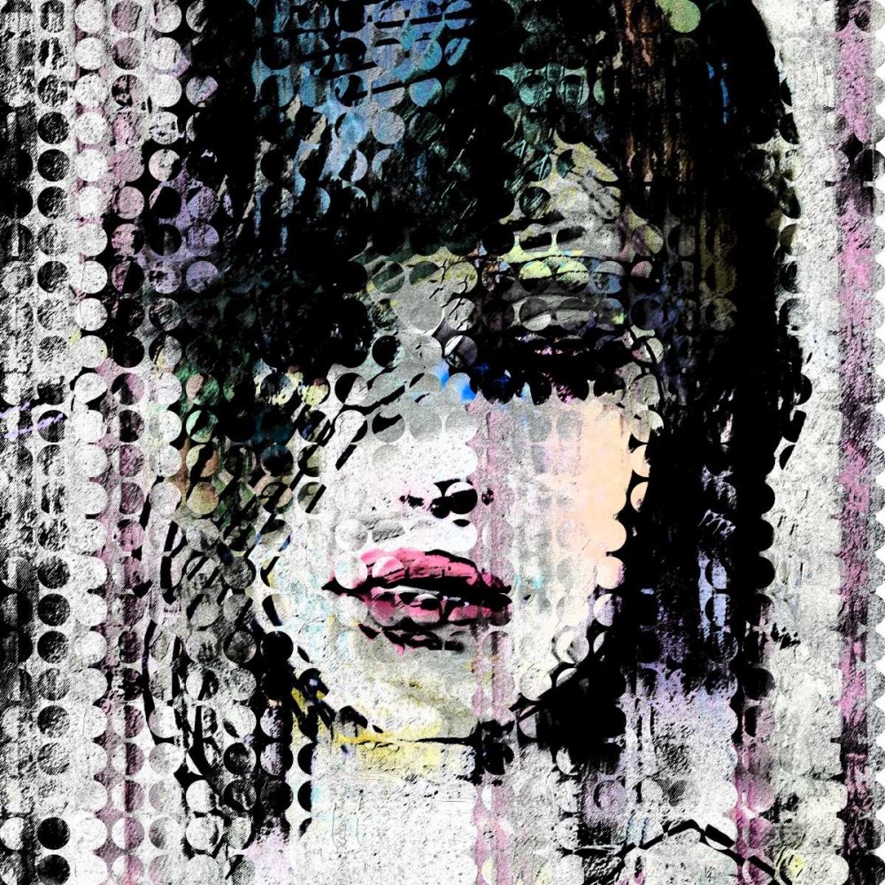 Abstract Colorful Woman Face made from Dots art print by Atelier B Art Studio for $57.95 CAD