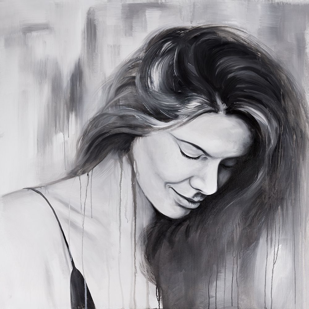 SMILING WOMAN PORTRAIT art print by Atelier B Art Studio for $57.95 CAD