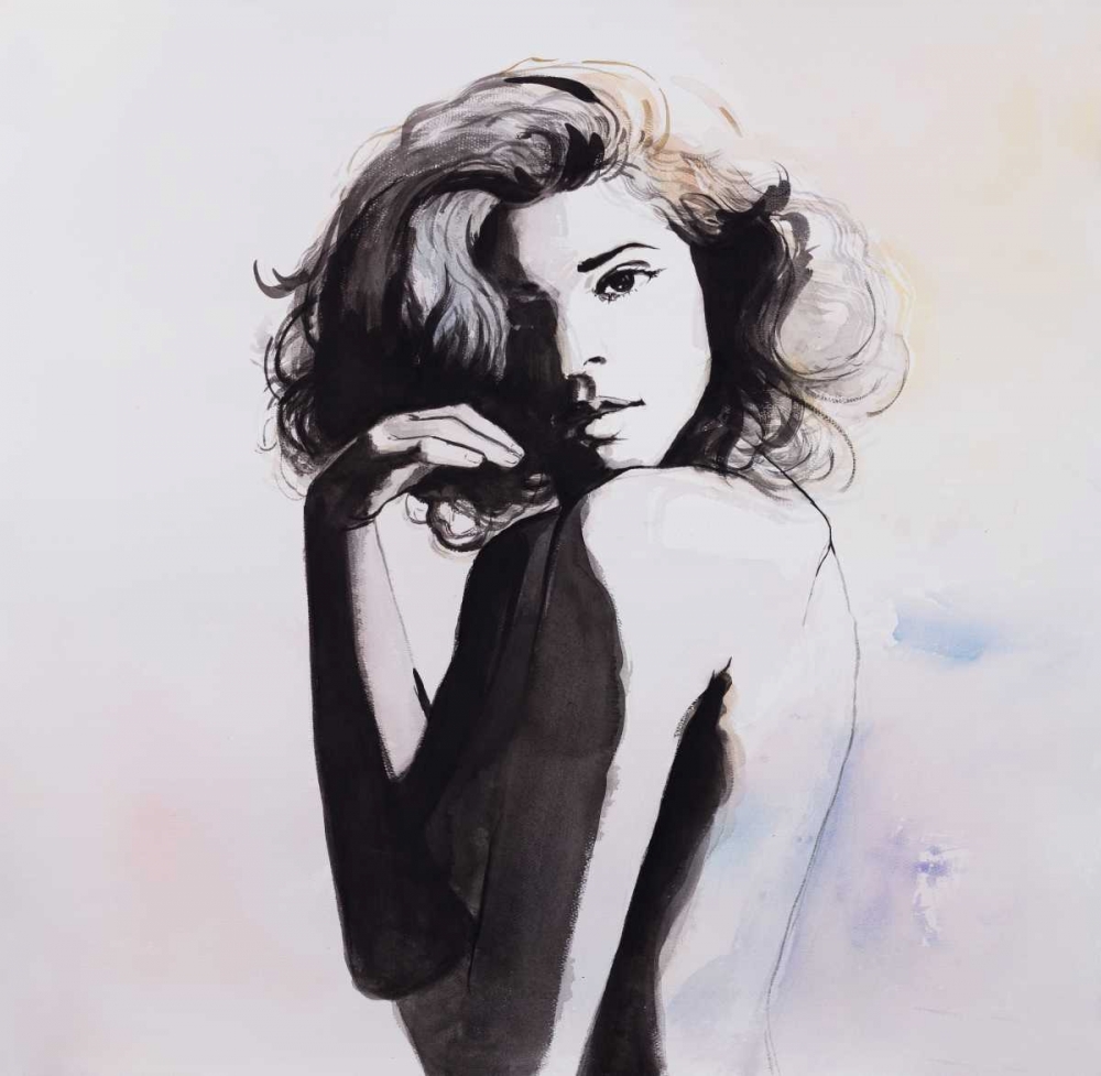 Watercolor Beautiful Young Woman art print by Atelier B Art Studio for $57.95 CAD