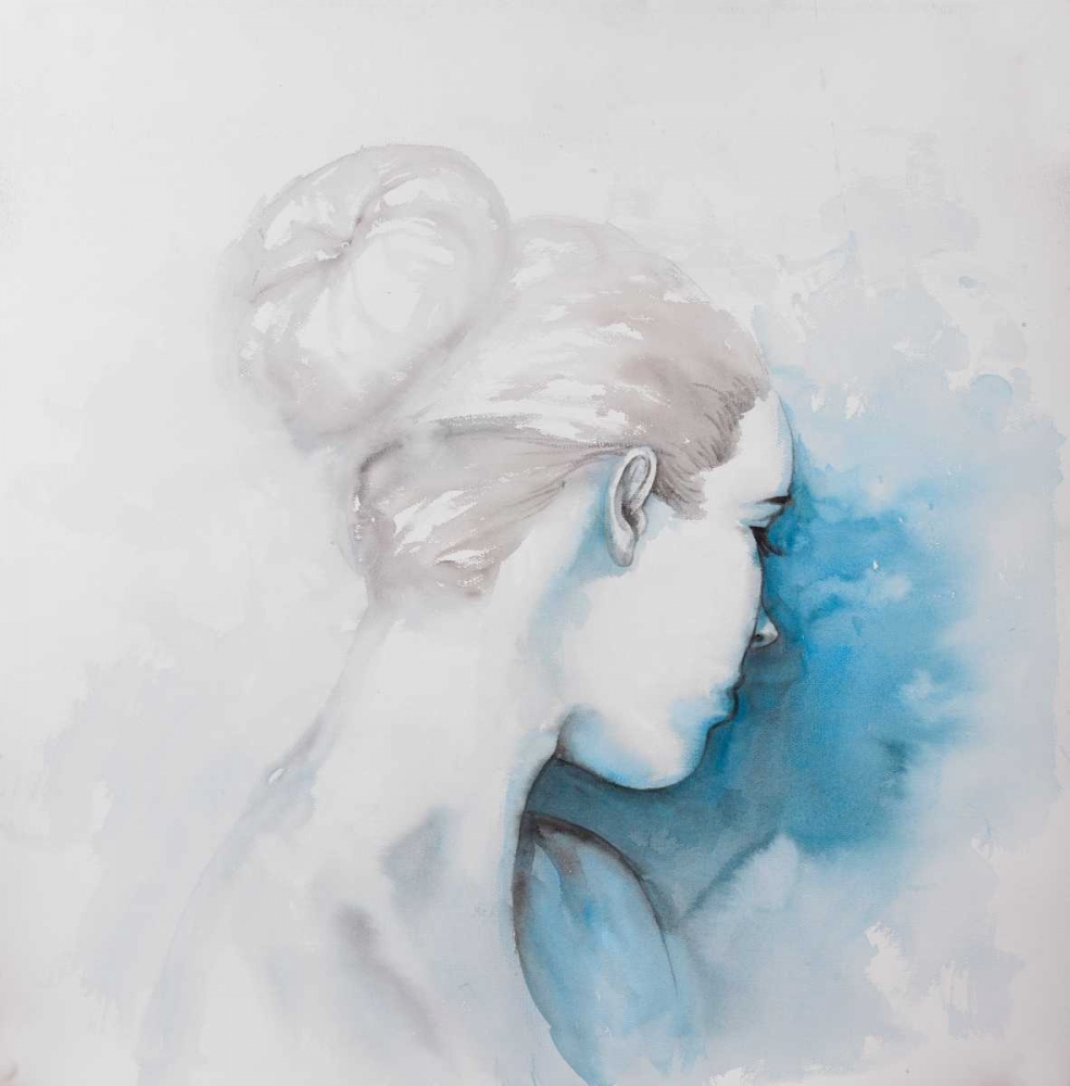Watercolor Abstract Girl with Hair Bun art print by Atelier B Art Studio for $57.95 CAD