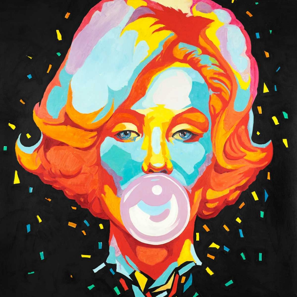 Colorful Maryline Monroe Bubblegum art print by Atelier B Art Studio for $57.95 CAD