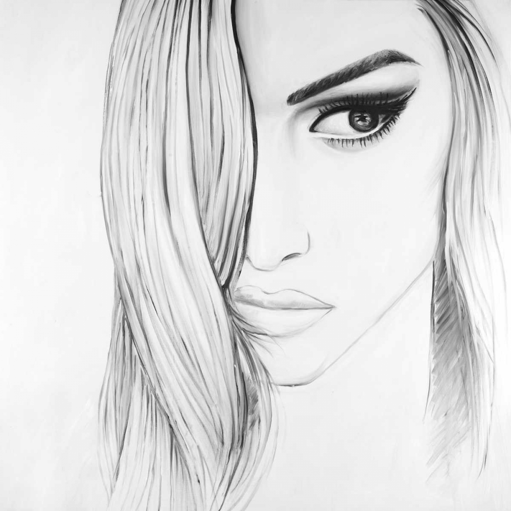 Black and White Portrait art print by Atelier B Art Studio for $57.95 CAD