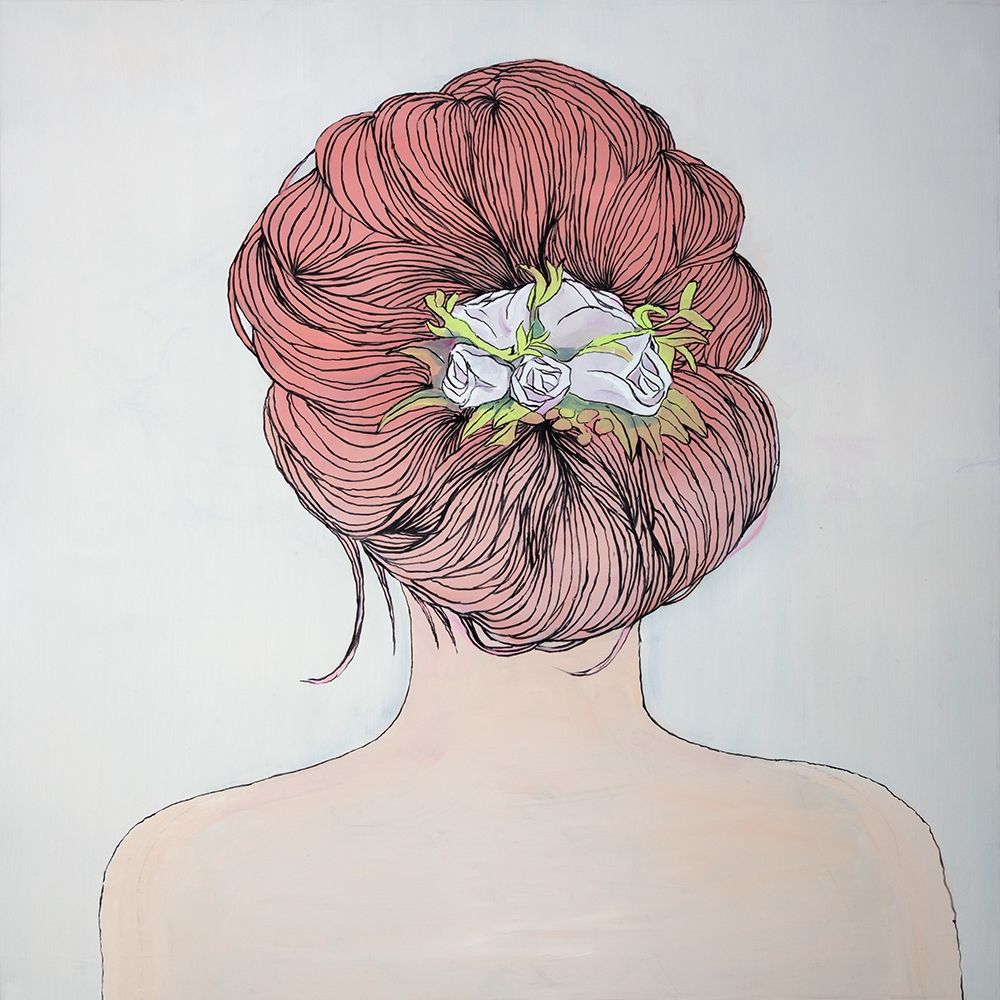 LADY WITH FLOWERS IN HER HAIR art print by Atelier B Art Studio for $57.95 CAD