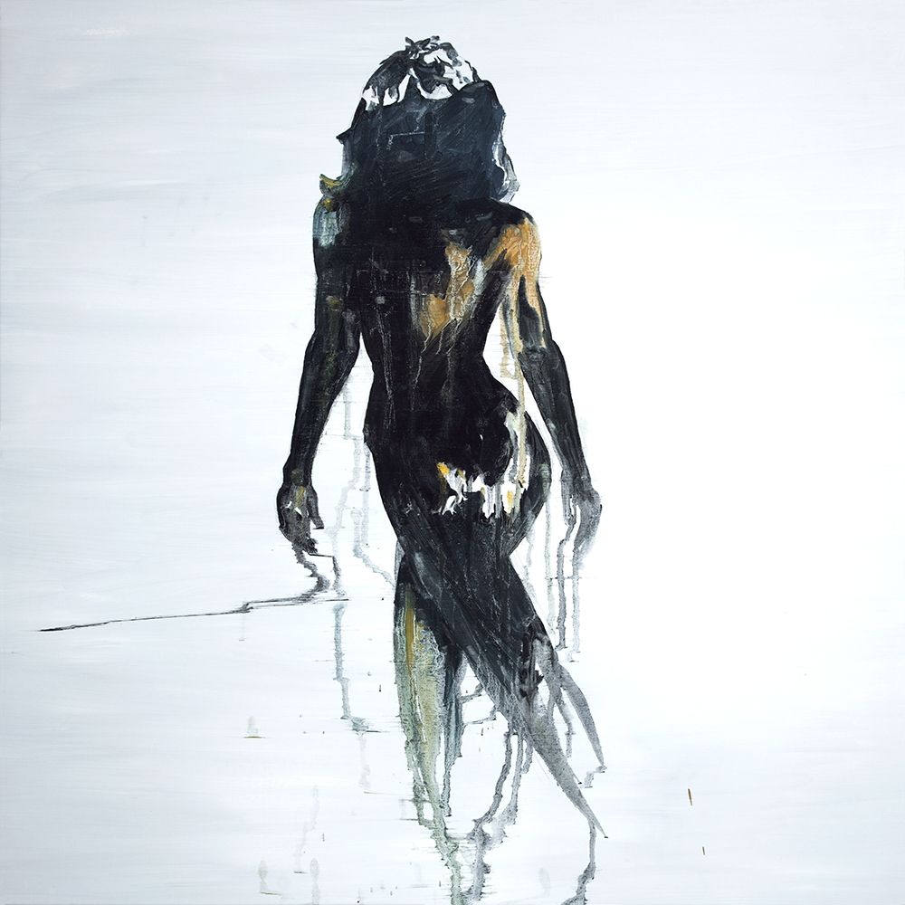 ABSTRACT BACK VIEW OF A WOMAN SILHOUETTE art print by Atelier B Art Studio for $57.95 CAD