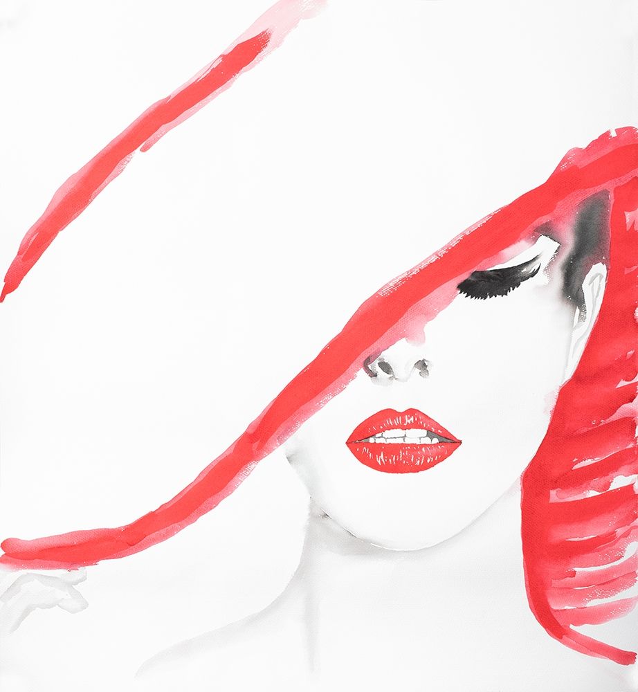 WOMAN WITH A SUMMER HAT art print by Atelier B Art Studio for $57.95 CAD
