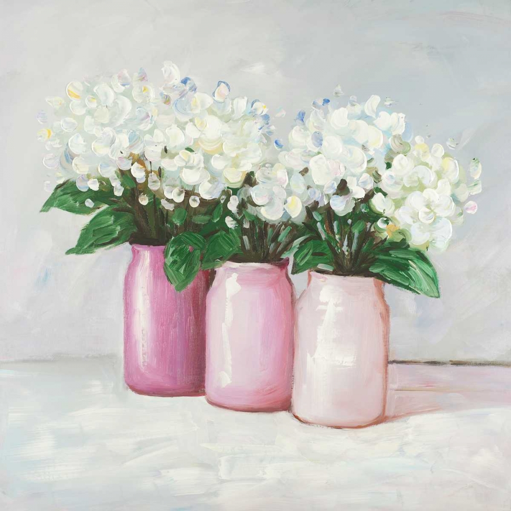 Hydrangea Flowers in Pink Vases art print by Atelier B Art Studio for $57.95 CAD