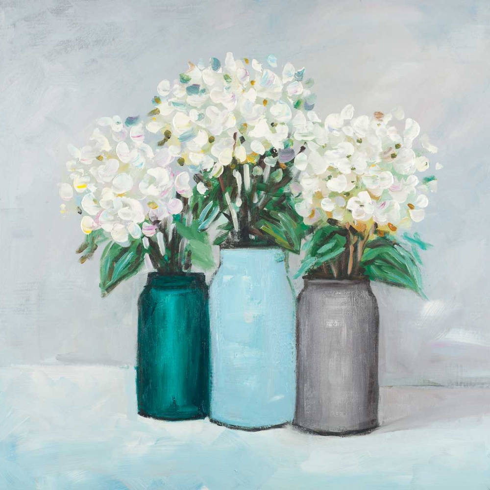Hydrangea Flowers in Blue Vases art print by Atelier B Art Studio for $57.95 CAD