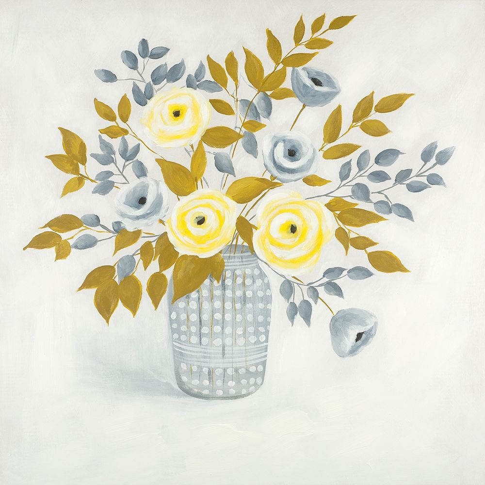 FLOWERS IN A CHECK VASE art print by Atelier B Art Studio for $57.95 CAD