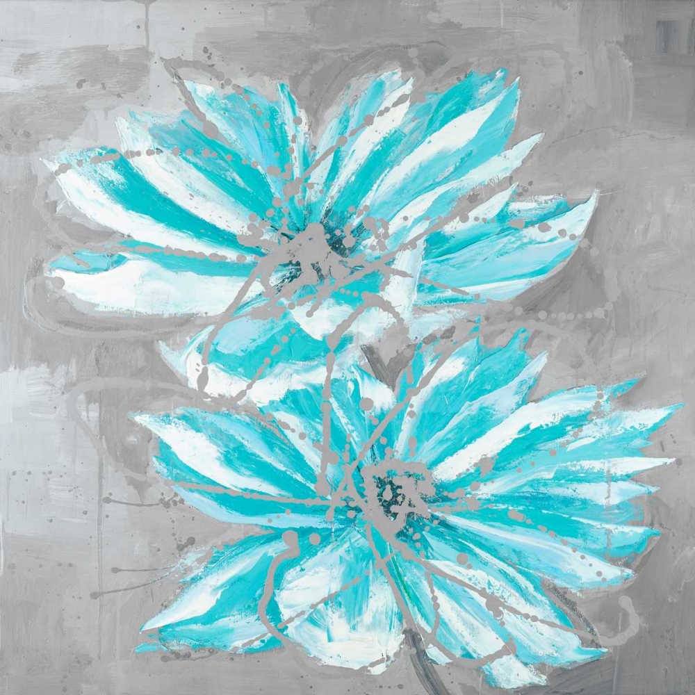 Two Little Abstract Blue Flowers art print by Atelier B Art Studio for $57.95 CAD