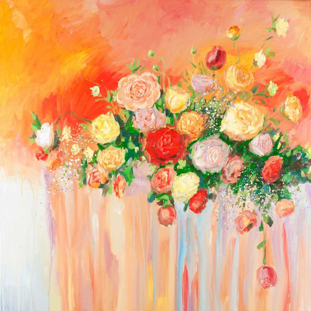 Bouquet of Abstract Flowers Multicolor art print by Atelier B Art Studio for $57.95 CAD