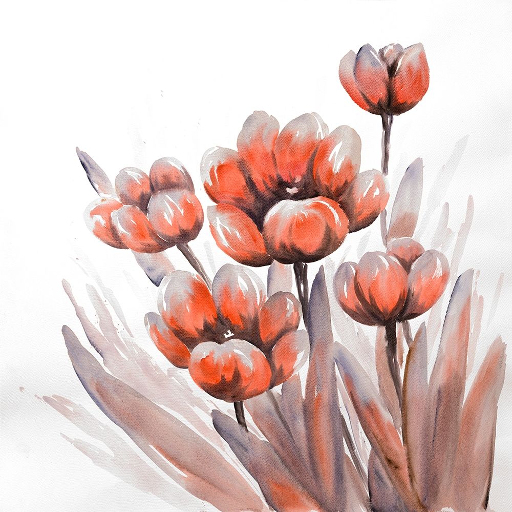 WATERCOLOR RED FLOWERS art print by Atelier B Art Studio for $57.95 CAD