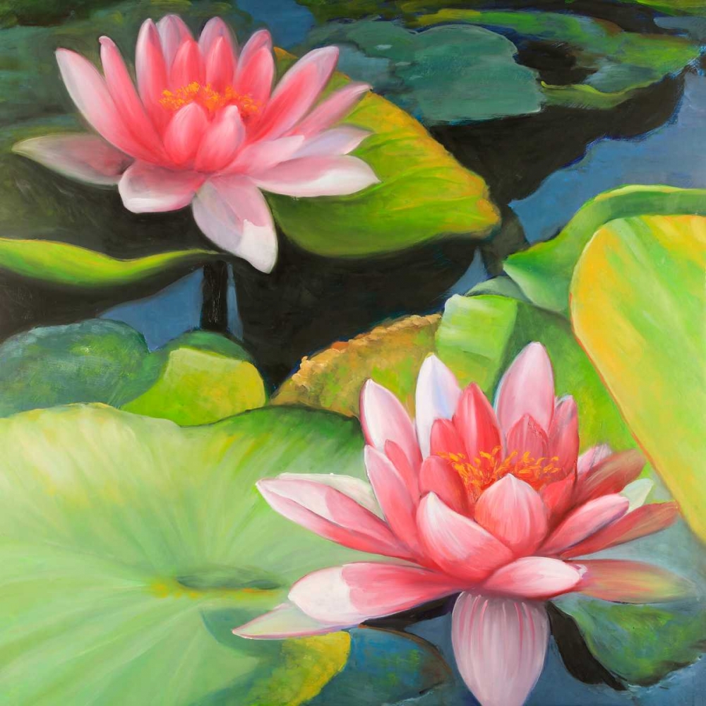 Water Lilies and Lotus Flowers art print by Atelier B Art Studio for $57.95 CAD