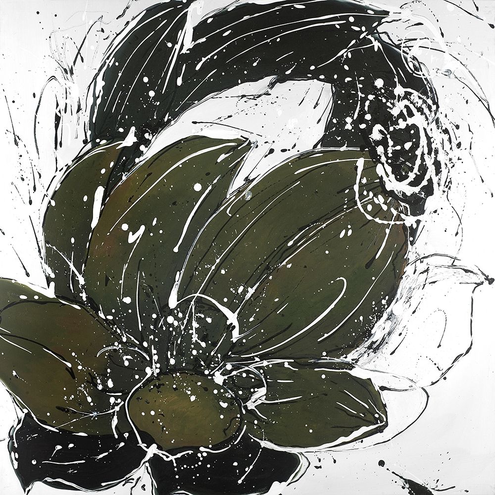 Abstract Flower with Paint Splash art print by Atelier B Art Studio for $57.95 CAD