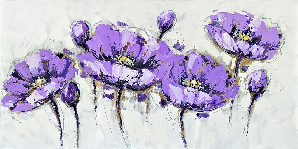 ABSTRACT PURPLE FLOWERS art print by Atelier B Art Studio for $57.95 CAD