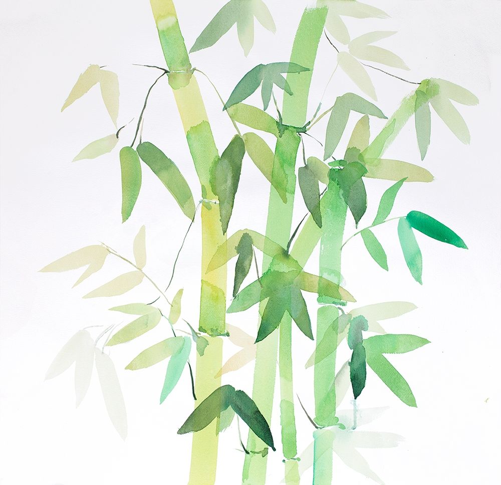 WATERCOLOR BAMBOO WITH LEAVES art print by Atelier B Art Studio for $57.95 CAD