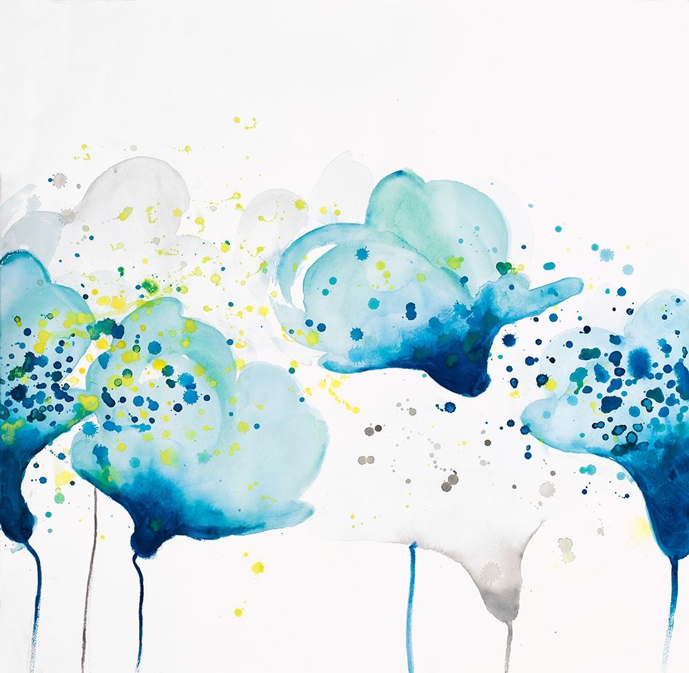 DOTTED PAINT SPLASH FLOWERS art print by Atelier B Art Studio for $57.95 CAD