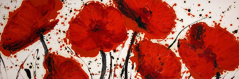 ABSTRACT PAINT SPLASH RED FLOWERS art print by Atelier B Art Studio for $57.95 CAD