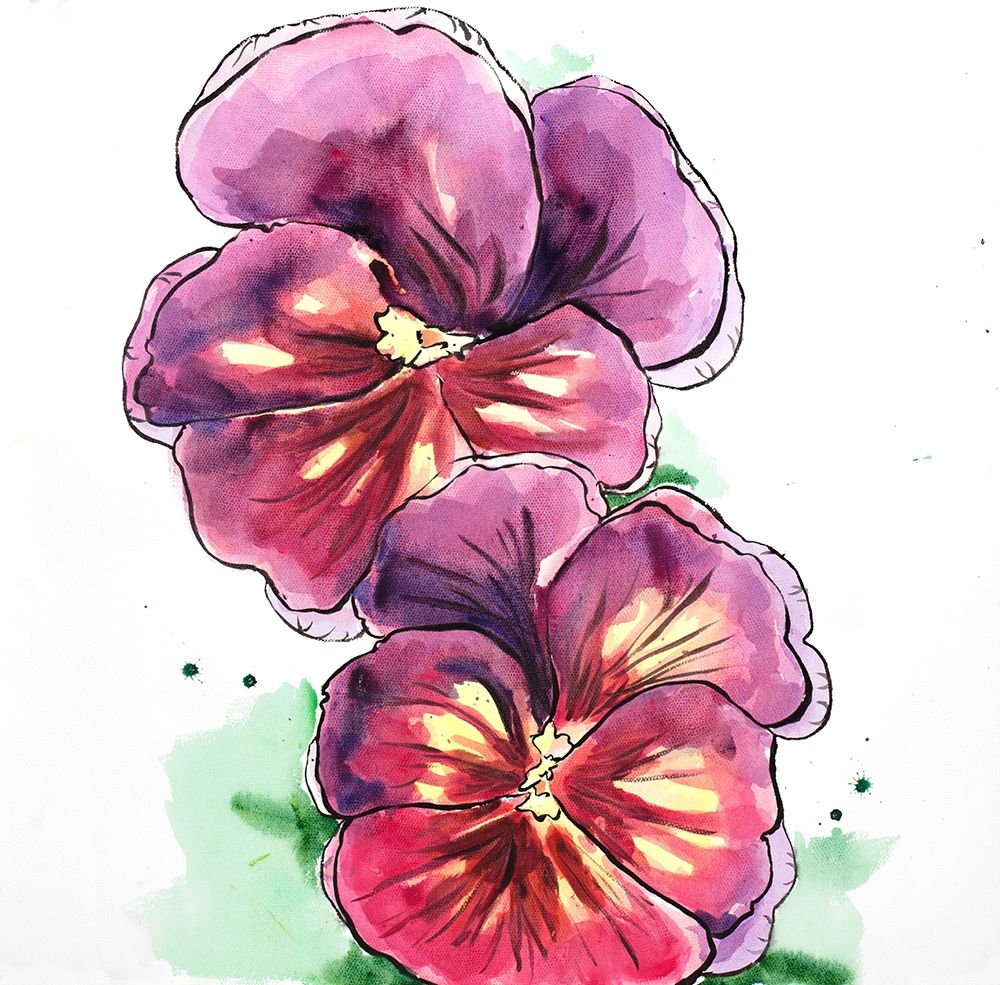 TWO BLOSSOMING ORCHID WITH WAVY PETALS art print by Atelier B Art Studio for $57.95 CAD