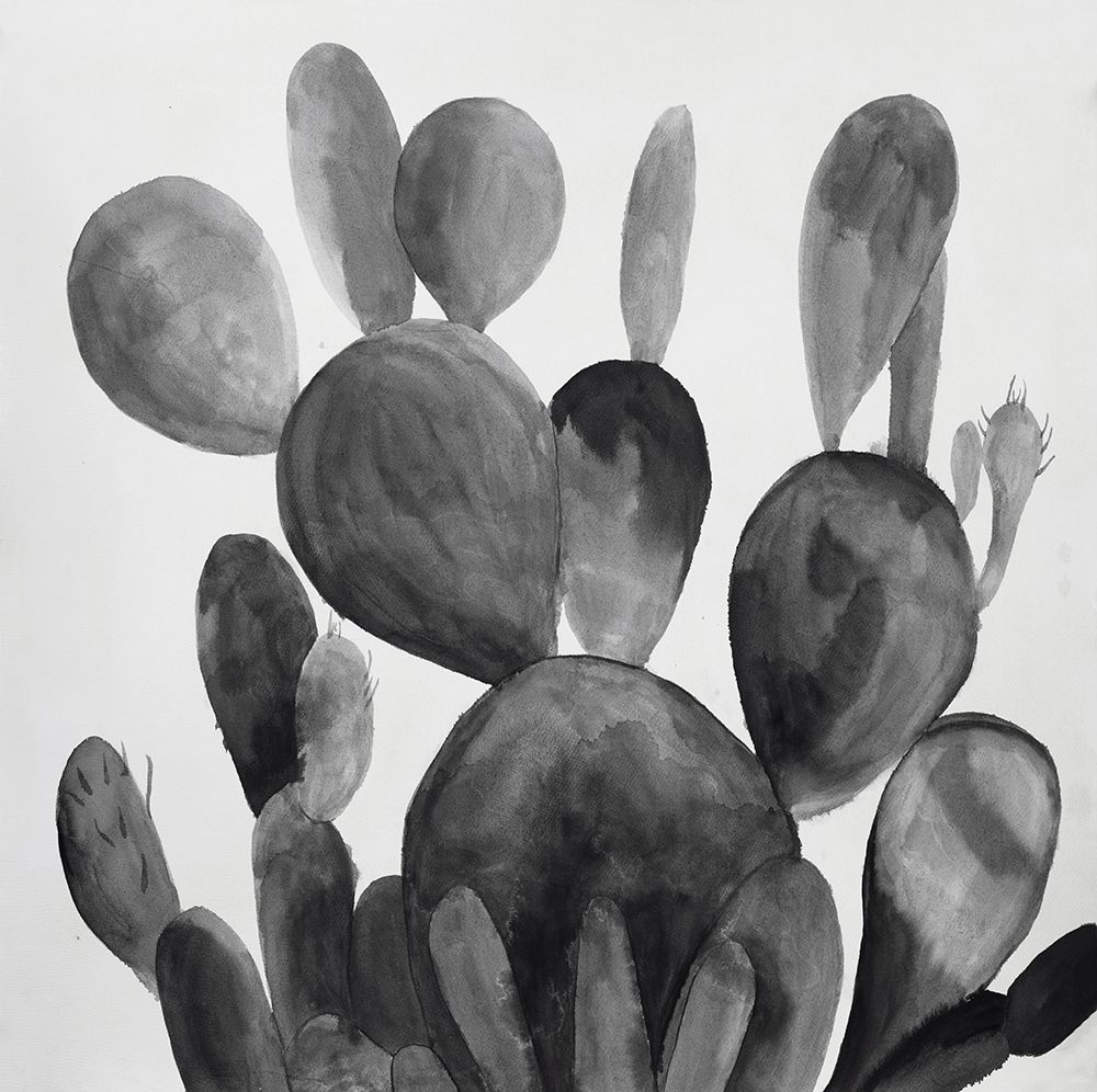 GRAYSCALE PADDLE CACTUS PLANT art print by Atelier B Art Studio for $57.95 CAD