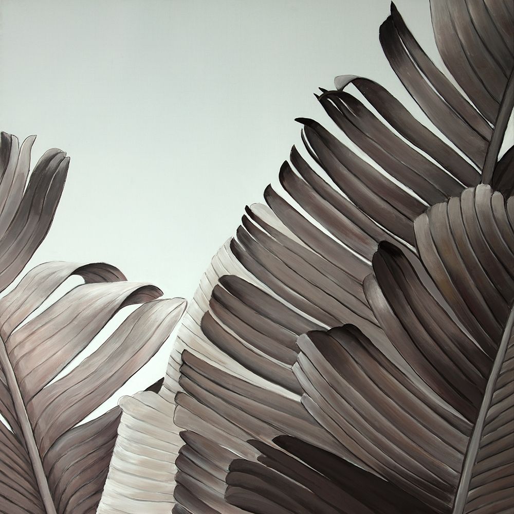 GRAYSCALE TROPICAL LEAVES art print by Atelier B Art Studio for $57.95 CAD