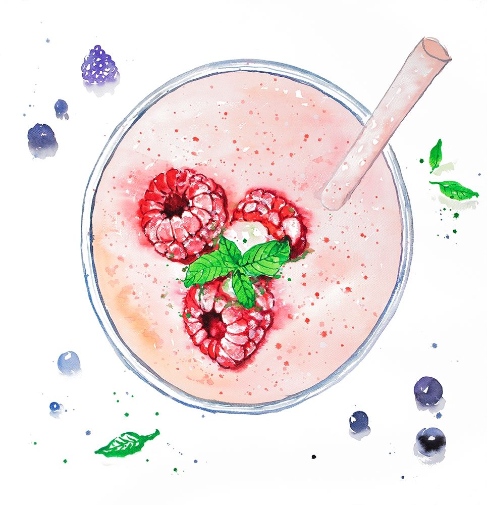 STRAWBERRY and RASPBERRY SMOOTHIE art print by Atelier B Art Studio for $57.95 CAD