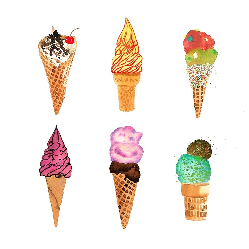 ICE CREAM CONES art print by Atelier B Art Studio for $57.95 CAD