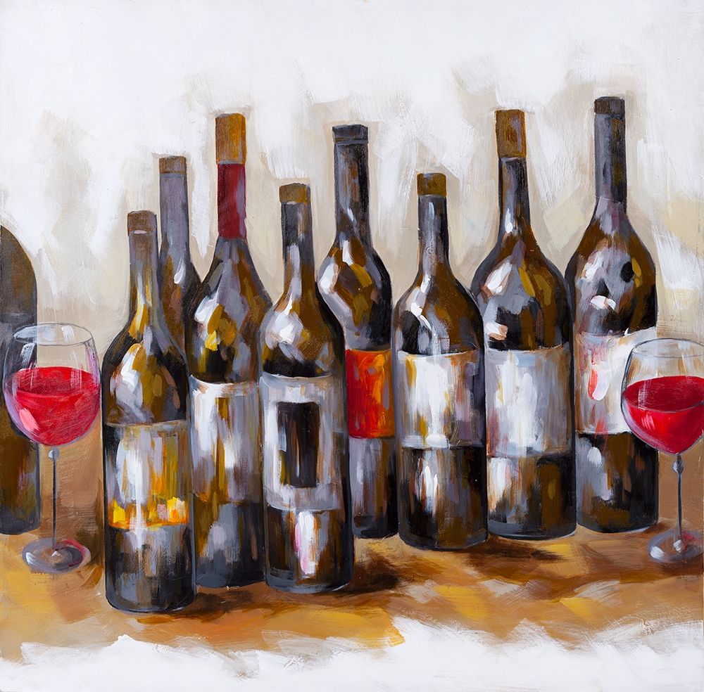RED WINE BOTTLES art print by Atelier B Art Studio for $57.95 CAD