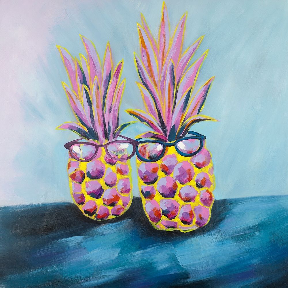FUNNY PINEAPPLES WITH SUNGLASSES art print by Atelier B Art Studio for $57.95 CAD