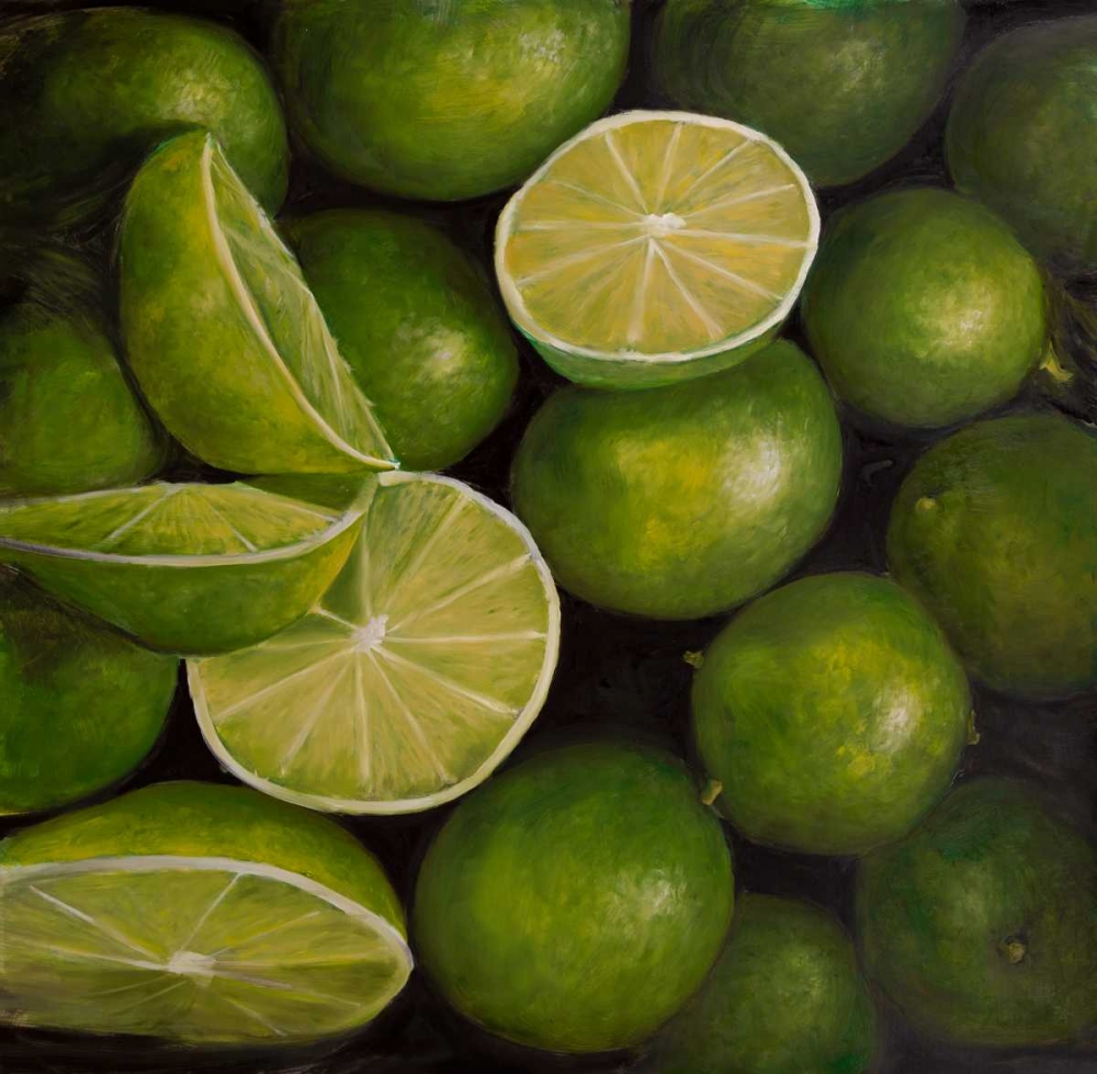 Basket of Limes Fruit art print by Atelier B Art Studio for $57.95 CAD