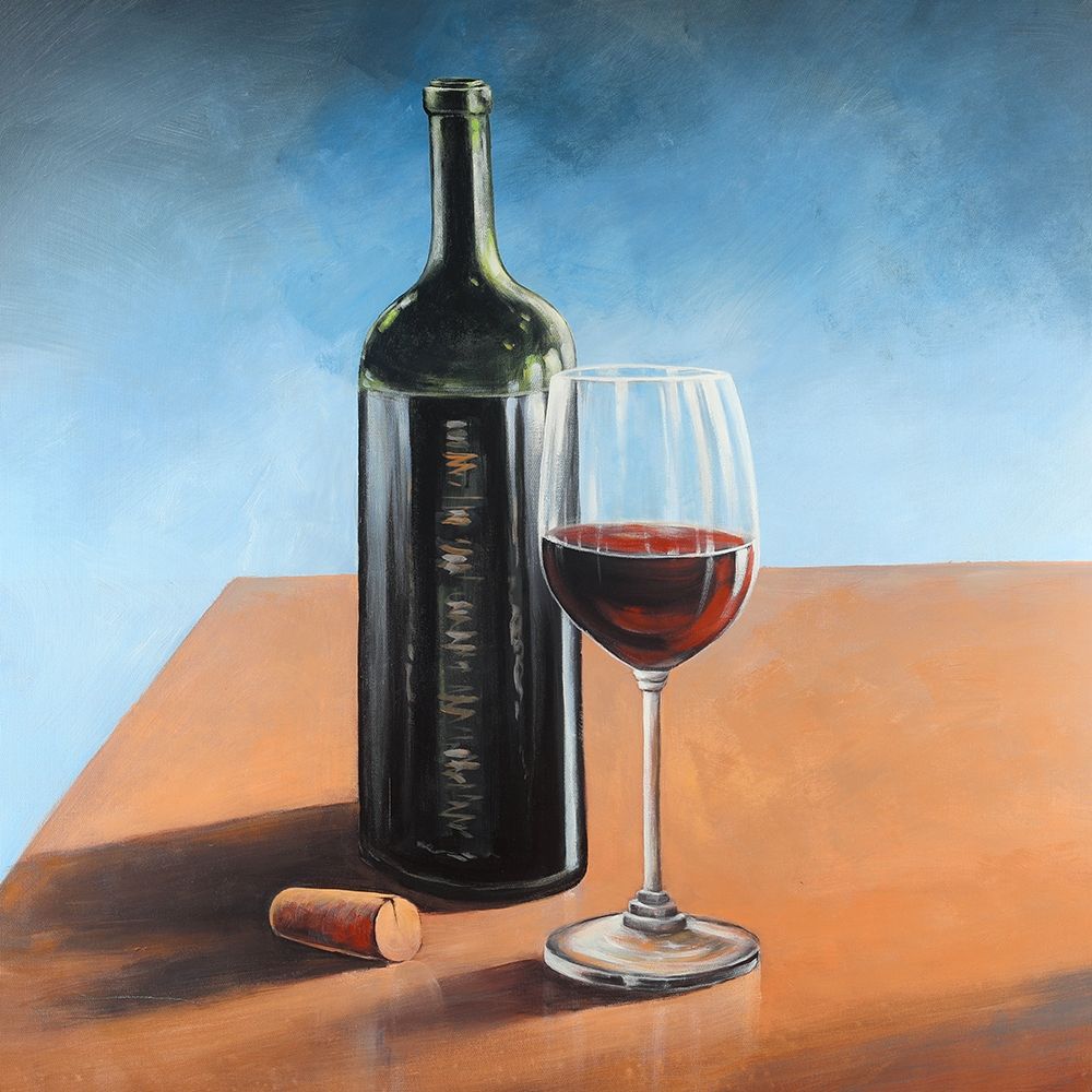 Bottle of Bordeaux with Whine Glass art print by Atelier B Art Studio for $57.95 CAD