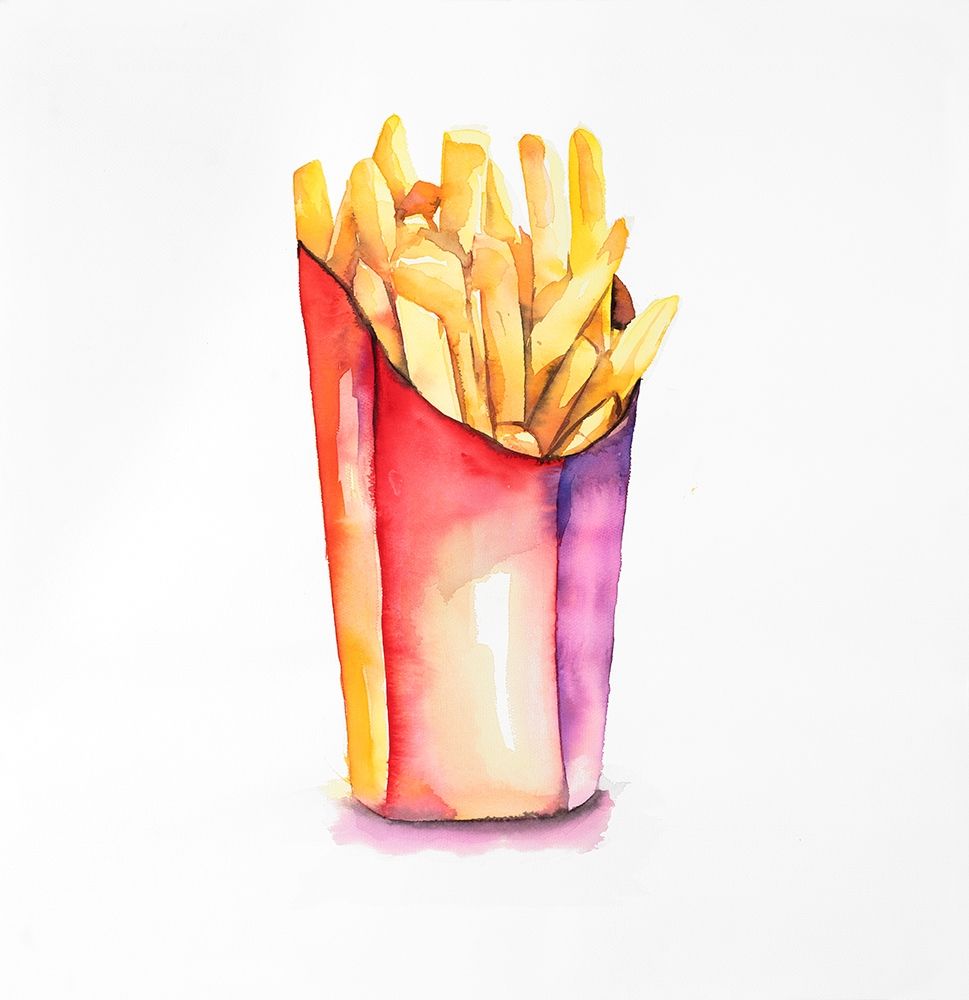 Watercolor French Fries art print by Atelier B Art Studio for $57.95 CAD